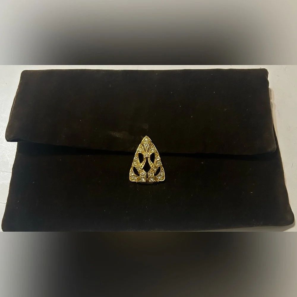 Brown vintage velvet Clutch Bag